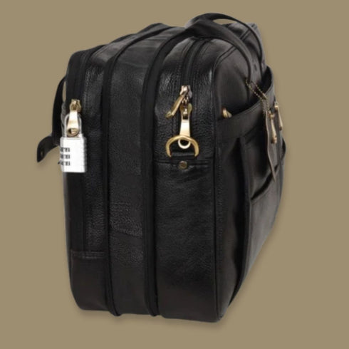 Nakul Genuine Leather Multiple Pocket Laptop Bag Mozri